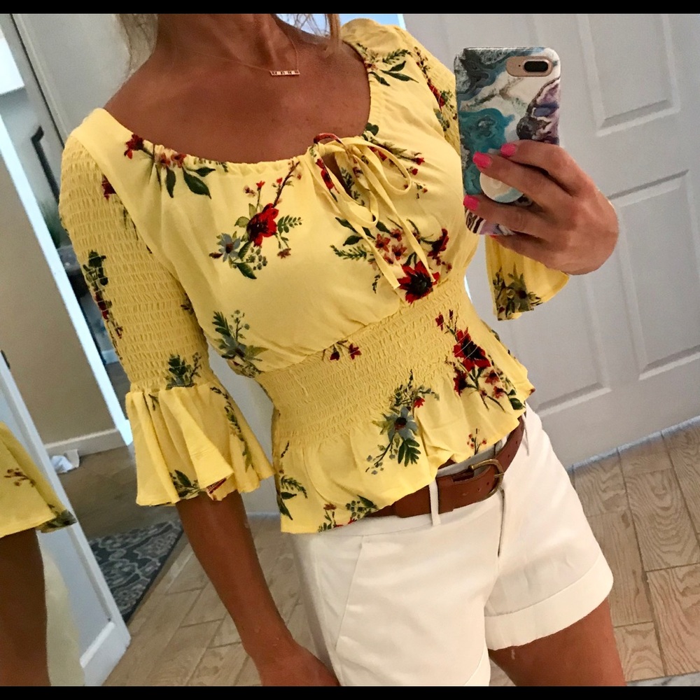 PacSun crop top yellow